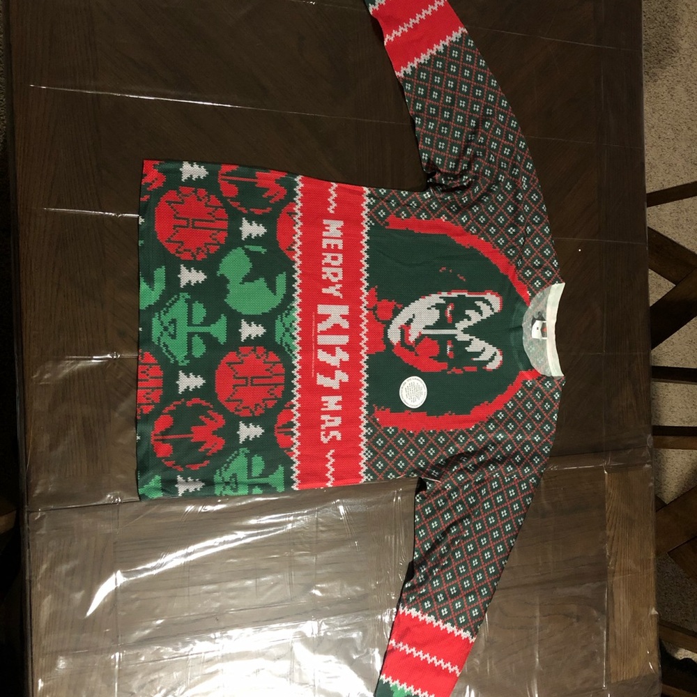 Kiss Kissmas Allover Print Sublimation Shirt - Picture 6 of 7